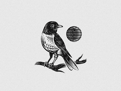 Canadian Robin bird electrical illustration plumbing retro robin sun vintage