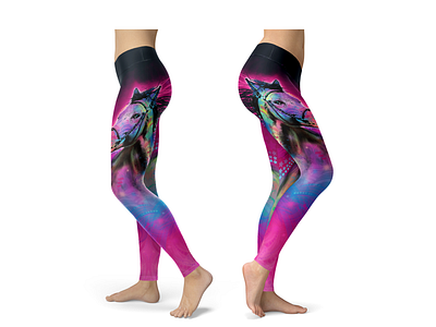 Abstract Horse Painted Yoga Leggings digital painting horse art horse painting illustration photoshop textile print