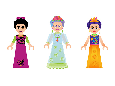 Who's your Frida? / Series 1 art artist character design concept fashion frida kahlo graphic desgin illustration lego mexican mini doll vector