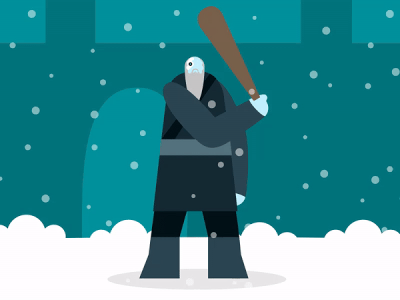 Got Zombie Giant 2d animation cartoon flat gameofthrones giant gif got illustration loop motion motiondesign motiondesigner nightking snow stark vector war westeros winterfell