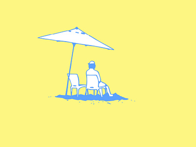 On The Beach art blue blue and yellow city city life colors design draw graphic art graphic artist graphic design graphic studio illustration line art sea sketch street art tel aviv telaviv yellow