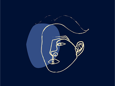 Abstract one line abstract art