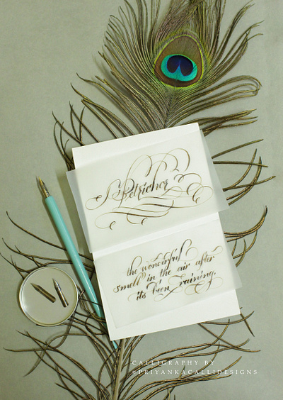 Petrichor calligraphy calligraphywithflourishing pointedpencalligraphy priyankacallidesigns