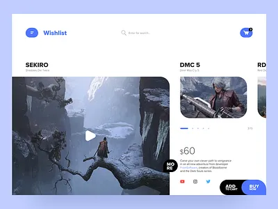 Game Wishlist games landing ui ux web wishlist