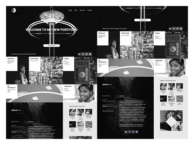Portfolio website black black and white photoshop portfolio typography ui web webdesign white