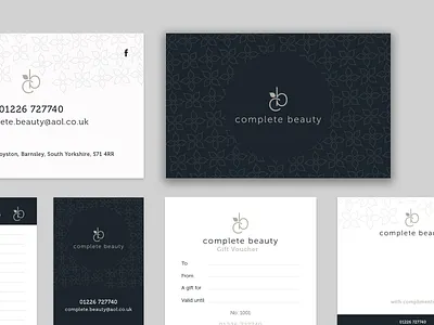 Beauticians Branding appointment card beauty brand branding business business card clean compliment slip design gift voucher identity logo minimal navy pattern simple typography vector