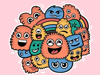 Doodle Art with Colorful Artwork 2d character art cartoon cartoon character charactedesign design doodle art doodle characters illustration