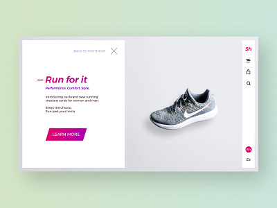 Footwear Shop clean design footwear minimal product running shop sport app ui ux web webdesign website website builder website concept