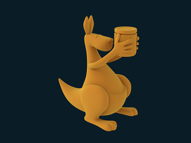 Kangakkroo Jam Trophy 3d art 3d model 3d print akkroo animal cinema 4d jam kangaroo trophy