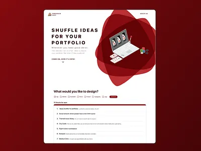 Portfolio Slot - the full screen casino concept design flat idea illustration invision studio isometric portfolio red shuffle slot ui uiux ux web web design