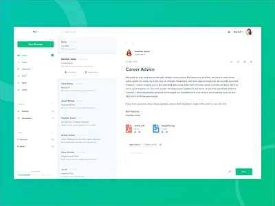 Web App Client Email email email app email design ui