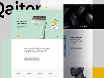 Qaitomo content design download freebie header hero landing psd sketch ui uikit uikits