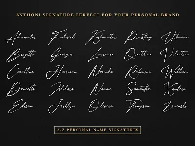 Anthoni Signature Font branding calligraphy design font font design hand lettering handwriting handwritten lettering logo logotype script signature font type typeface typography vector