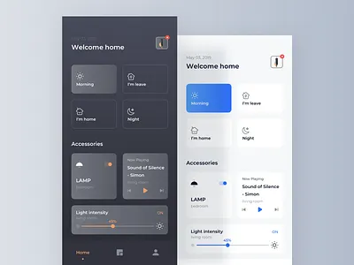 Smart Home Product Interface Design app automotion card chart clean dark app dashboad smart smart home uds ui visualization
