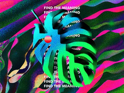 Poster Grain Palm abstract abstract art artwork colorful cyberpunk daily gradient grain grain texture illustration illustrative iridescent klarens palm palms poster poster art posters tropical vaporwave