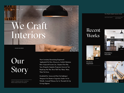 Interior Design Website design flat hero interior interior design website interior designs landing ui ux web website