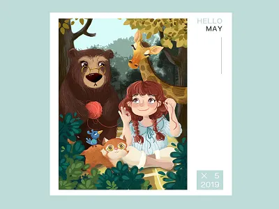 Forest and Happiness illustration