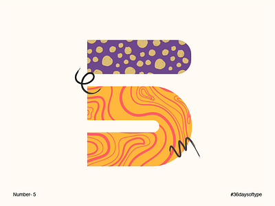 Number 5 - #36daysoftype 36daysoftype abstact art graphic illustration number pattern typography vector