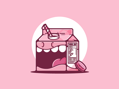 Milk Carton art artwork dairy design dribbble graphic graphic design illustration illustrations illustrator milk minimal pink shot shots simple vector