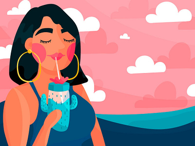 Mojito sobre bestie adobe colourful digital illustration illustration mexico vector woman
