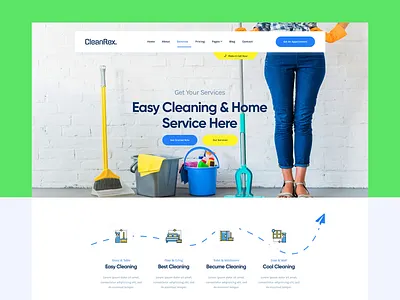 Cleaning Service Homepage clause clean cleaning cleaning company cleaning service cleaning services header homepage landingpage service ui ux