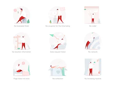 A blank set of pages about OYO-hotels ui web用户界面中 插图 设计