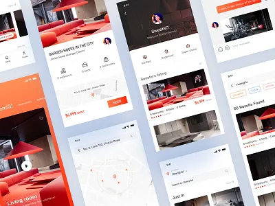 Homestay App app classic style design home app homestay app ios ios 11 ios 12 red simple style travel ui ui design ux