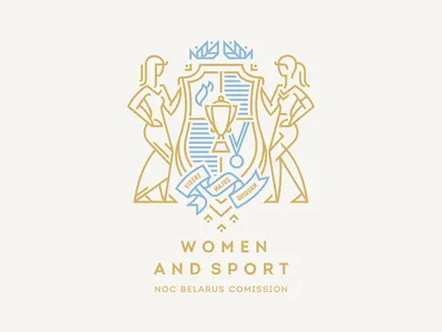 Women And Sport Logo coat of arms flat graphic design logo sport