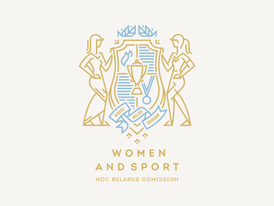 Women And Sport Logo coat of arms flat graphic design logo sport