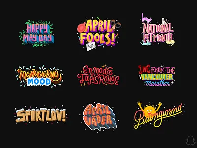 SNAPCHAT CONTEXTUAL FILTERS apple apple pencil april fools buongiorno dribbble filter geofilter graphic illustration ipadpro national day procreate snapchat