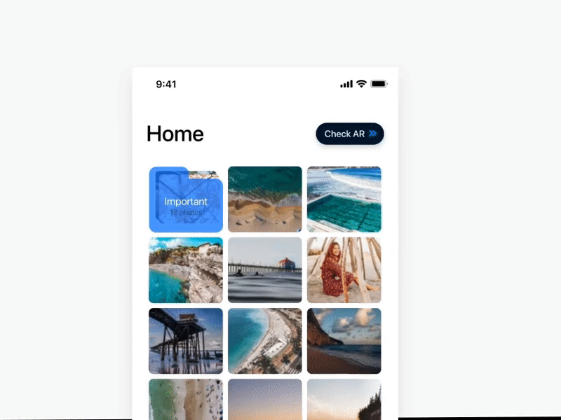 Media Folders in SafePixel😻 animation design flinto interaction ios mobile app ui ux