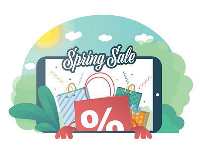 Spring Sale design illustration sale shopping spring spring sale ui ux vector