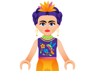 Who's your Frida? / Series 1 / E03 art artist blue braided eyebrows frida frida kahlo gradient graphic design green hair illustration mexican orange painter pink portrait purple