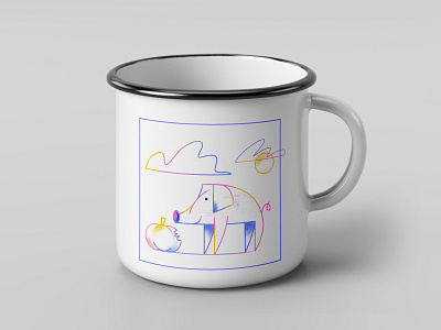 Pig Cup animal color cup design illustration lineart photoshop pig