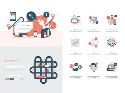 Maximus AI Illustrations ai artificial intelligence behance behance project branding girl icons illustration process route software svg web design