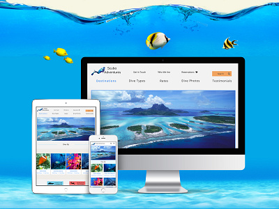 Scuba Adventures e-commerce mockup screen app case study design prototypes scuba diving ui ux design ux designer web