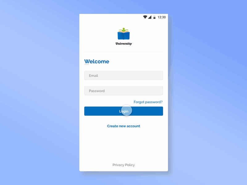 University Application - Profile Setup application college design mobile school ui