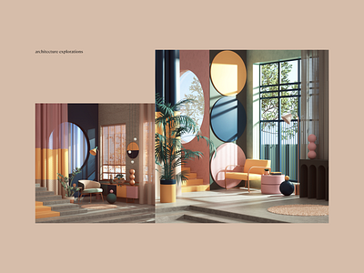 architecture exploarations 3d abstract ad adobe animation architecture branding c4d cgi cinema4d colors design geometric geometry home illustration photoshop print render set