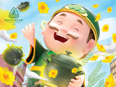 God of Healthy Pot character design illustration