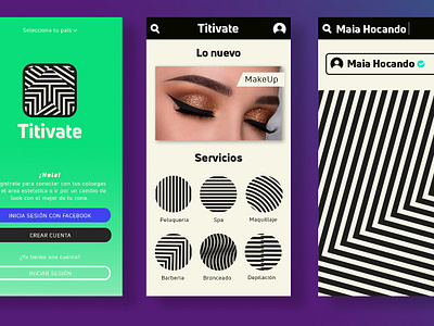 Preview de App con la Identidad de Titivate app branding españa girl hair cut identidade de marca logo makeup titivate ux ux ui venezuela web design women