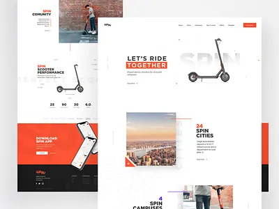 Let's ride together bike dtailstudio electric bike engaging inspiration interaction interface landing page location mobility rent scooter statistics tracking transportation ui ui ux ux ux design web design