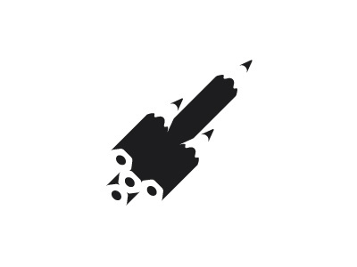 Pencil Rocket Logo aeronautics aerospace art black boosters engineering exploration graphite hexagon launch logo logomark mark negative space pencil rocket science spacecraft vector writing