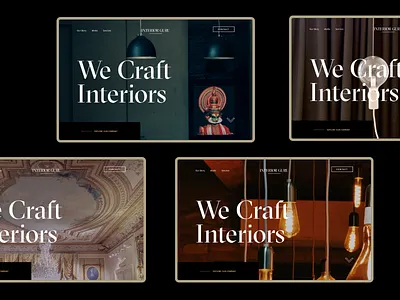 Interior Design Website design flat hero interior designer landing ui ux web website