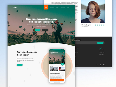 Travel Product Landing Page light theme travel travel app
