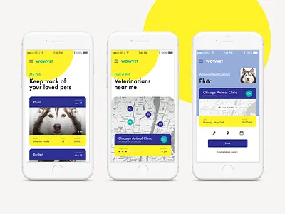 WowVet App Design app app design brand design branding design graphic design icon icon design logo logo design logotype ui ui design ux ux design uxui visual design visual identity