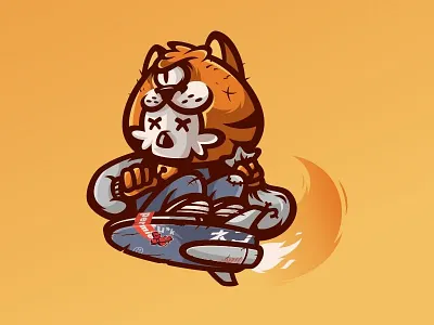 Maneki Neko cat character coin design illustration manekineko mascot mask money neko skate spaceship starship surf urban vector