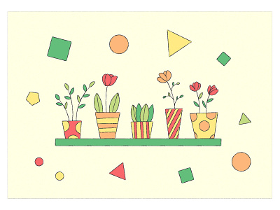 Houseplants vector illustration flowers geometric houseplants illustration vector vector texture