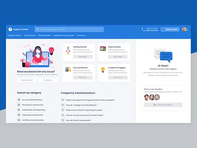Support Center chat contact documentation faqs feedback help help desk support support page
