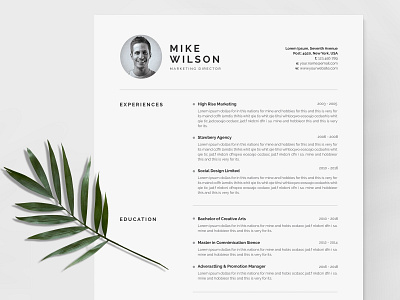 Clean Cv-Resume a4 clean clean resume creative resume curriculum vitae cv cv template design doc minimal minimal resume modern modern cv modern resume professional professional resume resume resume template template word template
