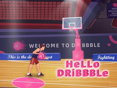 Hello Dribbble illustration
